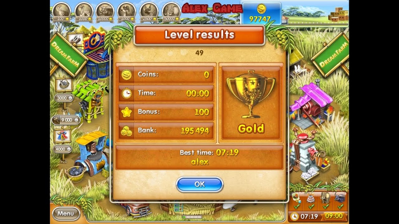Farm Frenzy 3 Madagascar (level 49) only GOLD Веселая ферма 3 Мадагаскар (Уровень 49) Золото