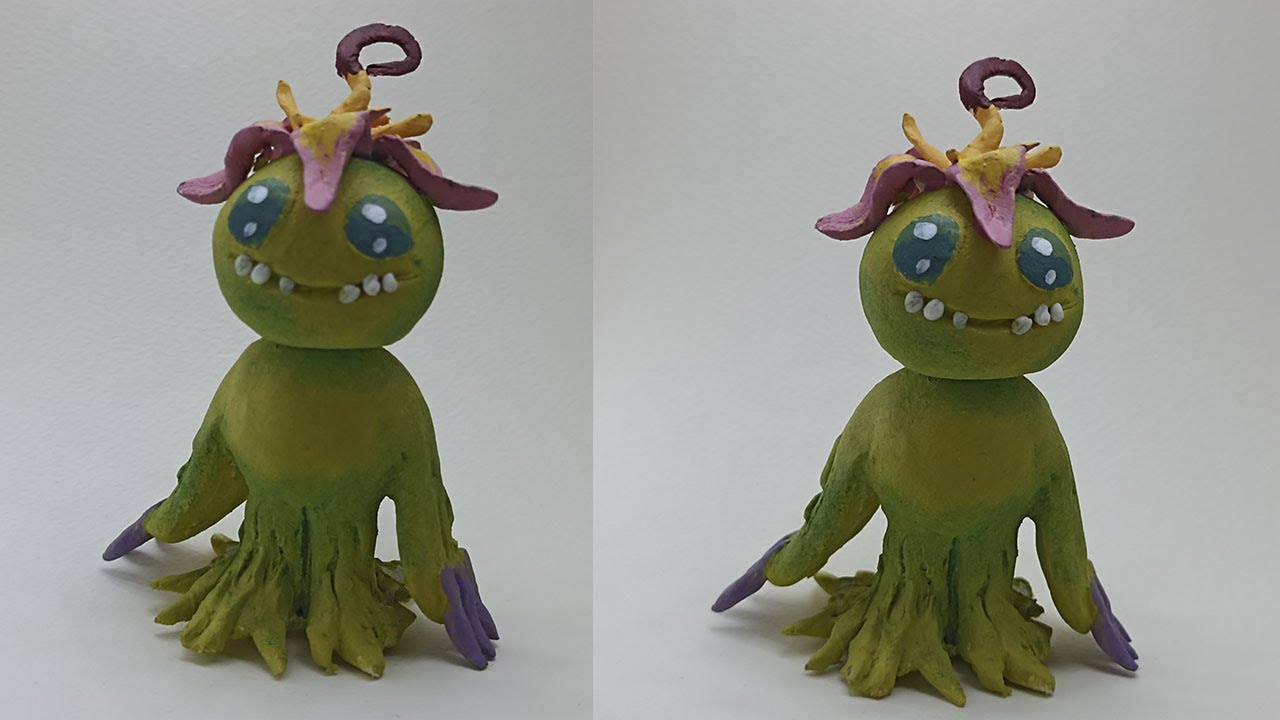 sculpting  Palmon / Digimon Adventure #digimon #digitalmonsters #porcelanafría  #anime #3dmodeling