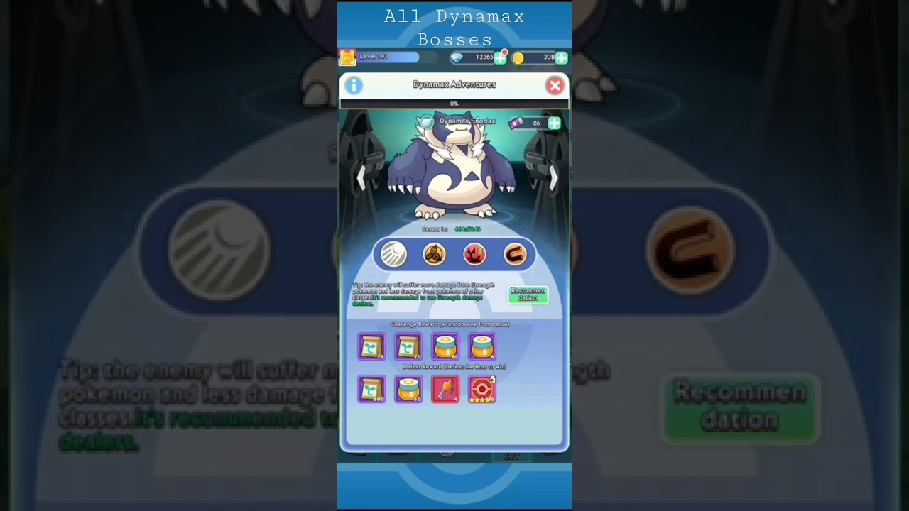 All Dynamax Bosses in Idle games