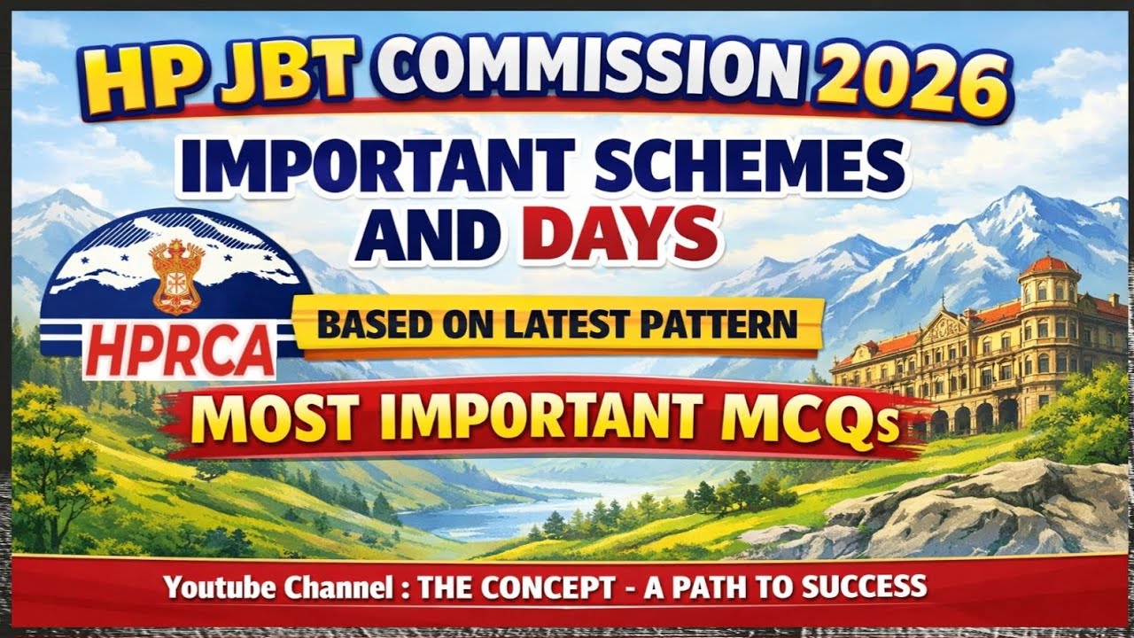 Most Important MCQs based on Schemes and Days for HP JBT Commissions 2026 Based on HPRCA 2026