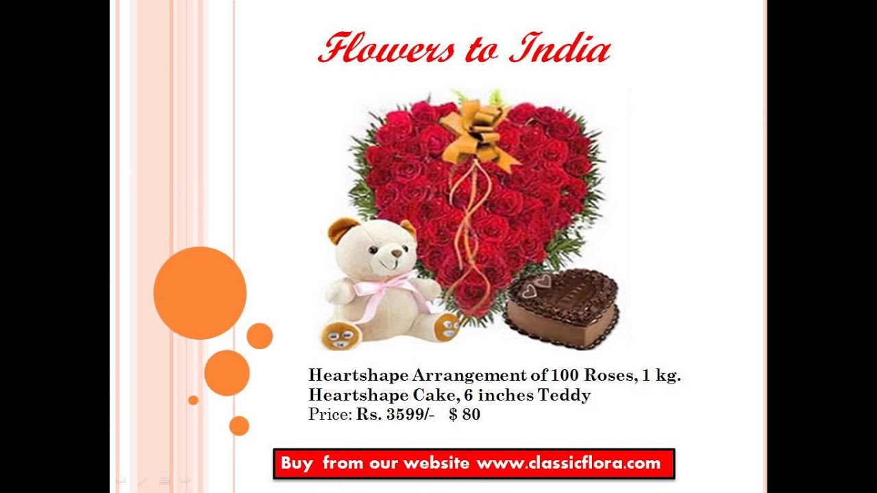 Send Flowers to India through Classic Flora
