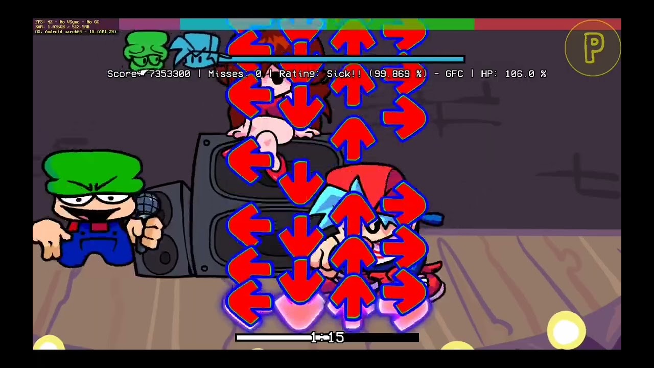 My bot beating Discordophobia - FnF (With results screen)