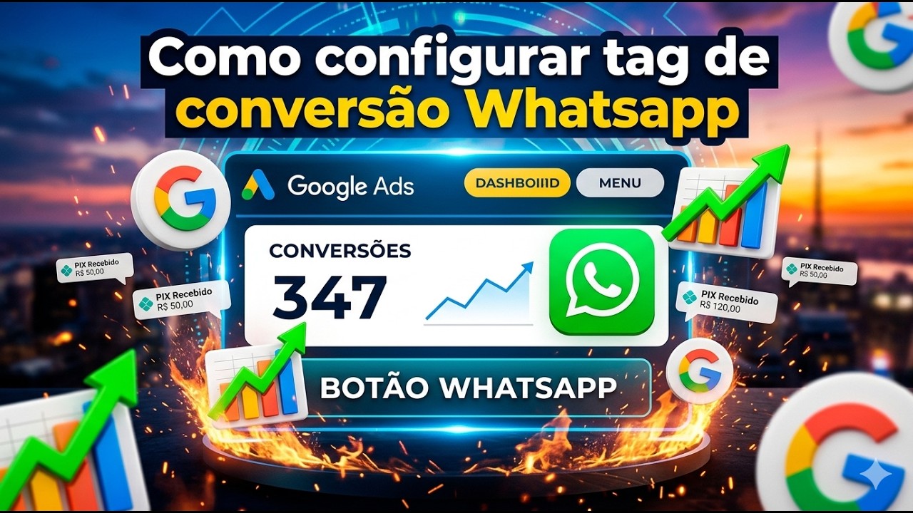 Como configurar Tag de CONVERSÃO no botão do WhatsApp Google Ads - 2026