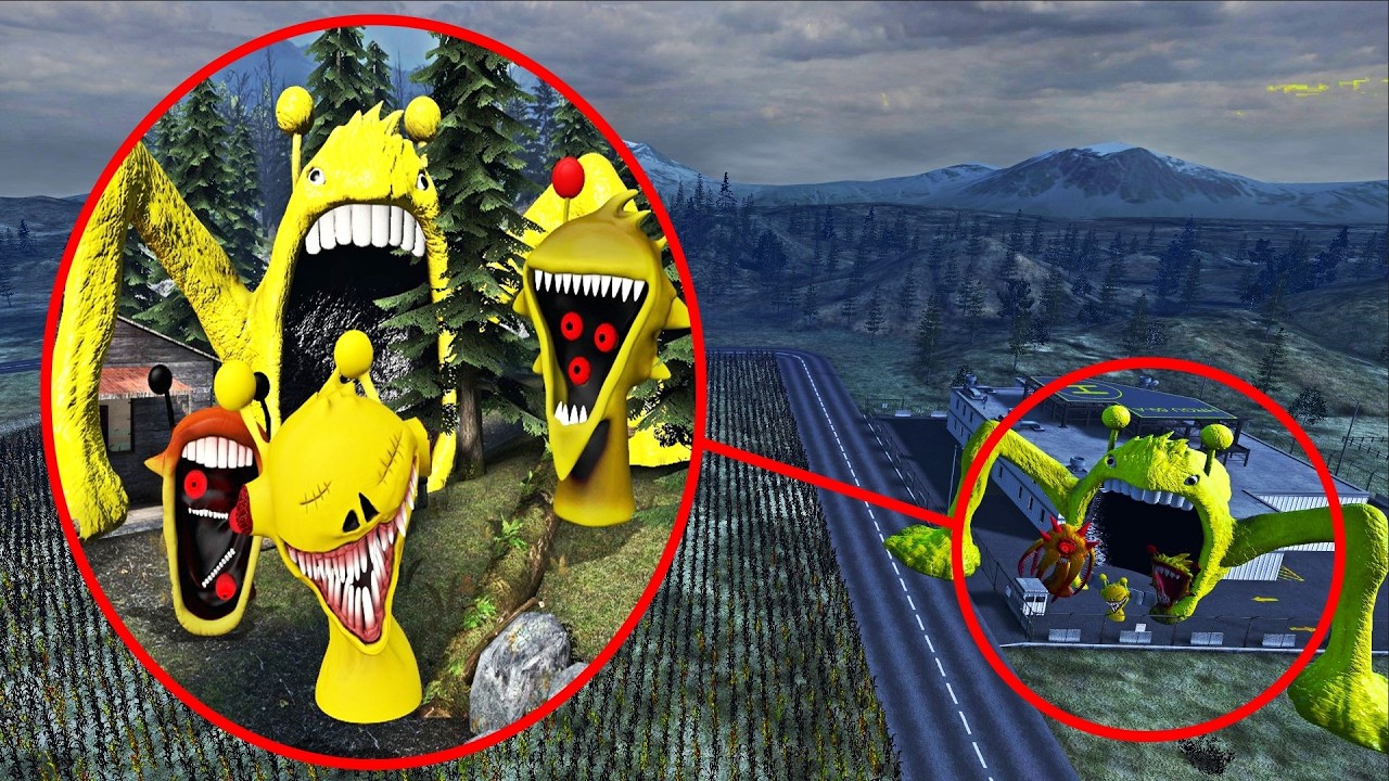 Un DRON capta a SPRUNKI EATER SIMON TITAN en la CIUDAD | Garry's Mod Sandbox