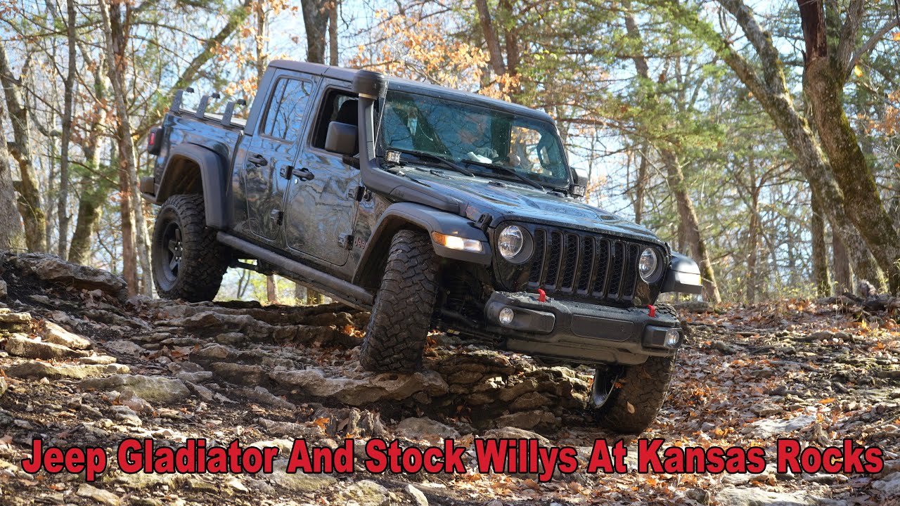 Breaking In A Stock Jeep Willys With A Jeep Gladiator At Kansas Rocks Recreation Park