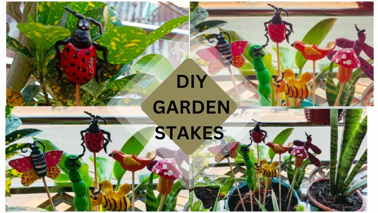 Diy Garden Stakes/garden decoration/wall putty and clay craft