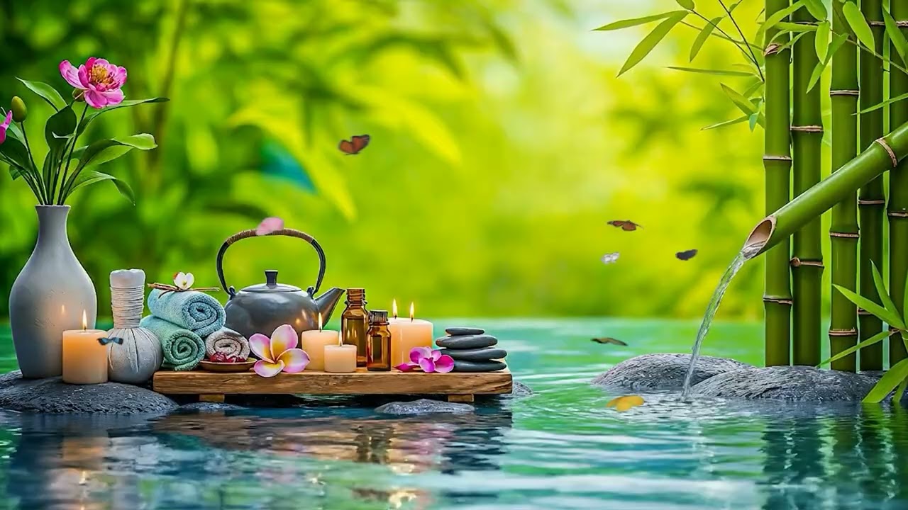 🌿🌺💧🎶 Healing Piano and Bamboo Water Sounds for Relaxation and Inner Balance