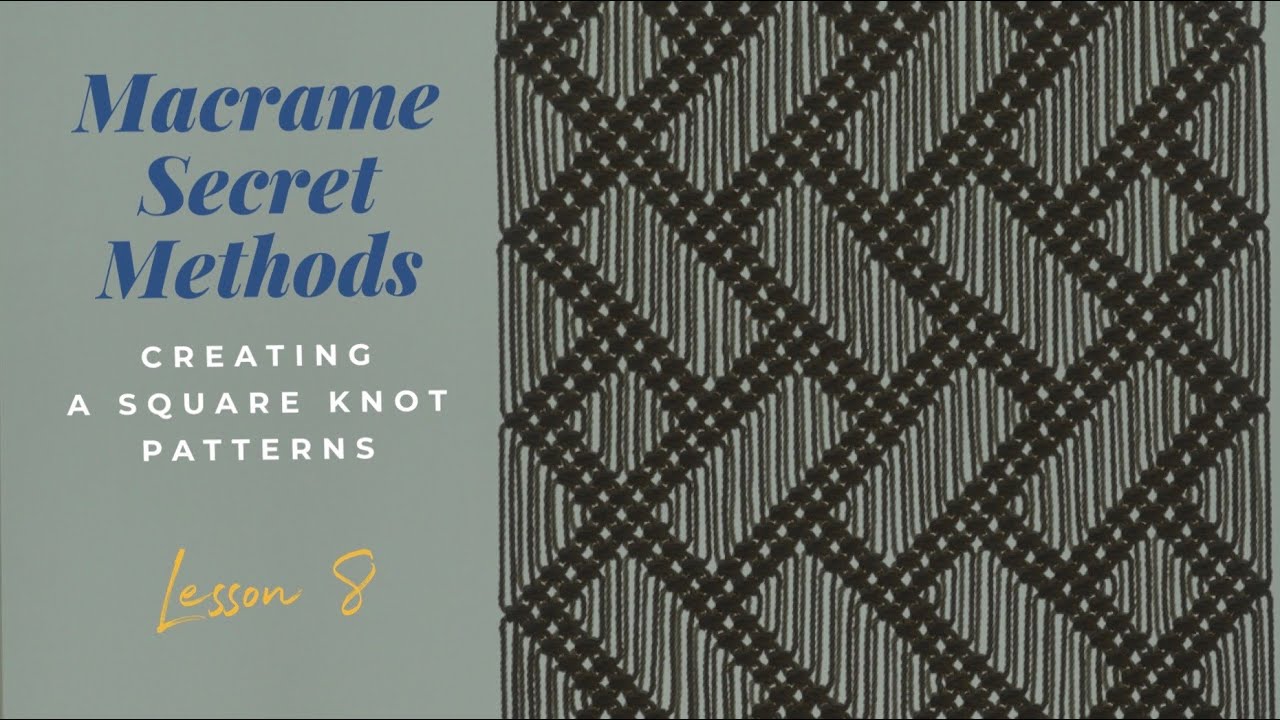 [Eng sub]Macrame Secret Methods 8 - Creating a square knot herringbonepattern / 평매듭 헤링본패턴만들기