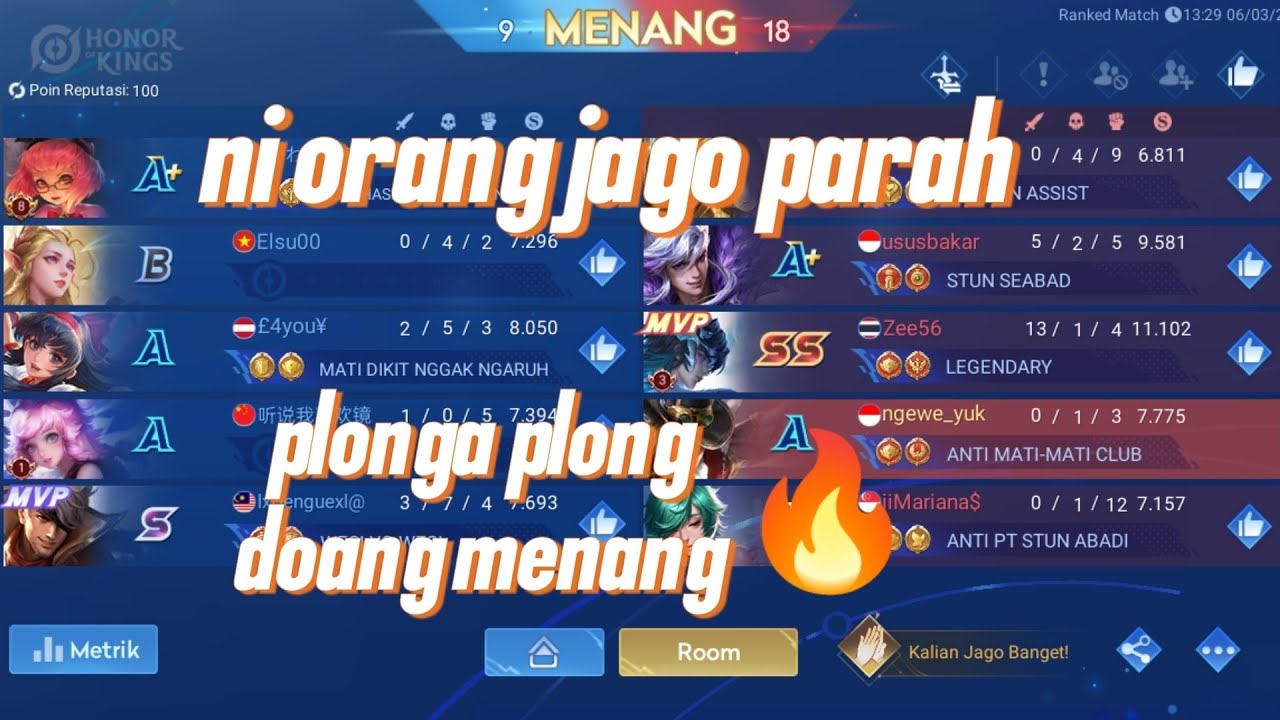 Ni orang jago parah. Gwe plonga plongo doang bisa menang