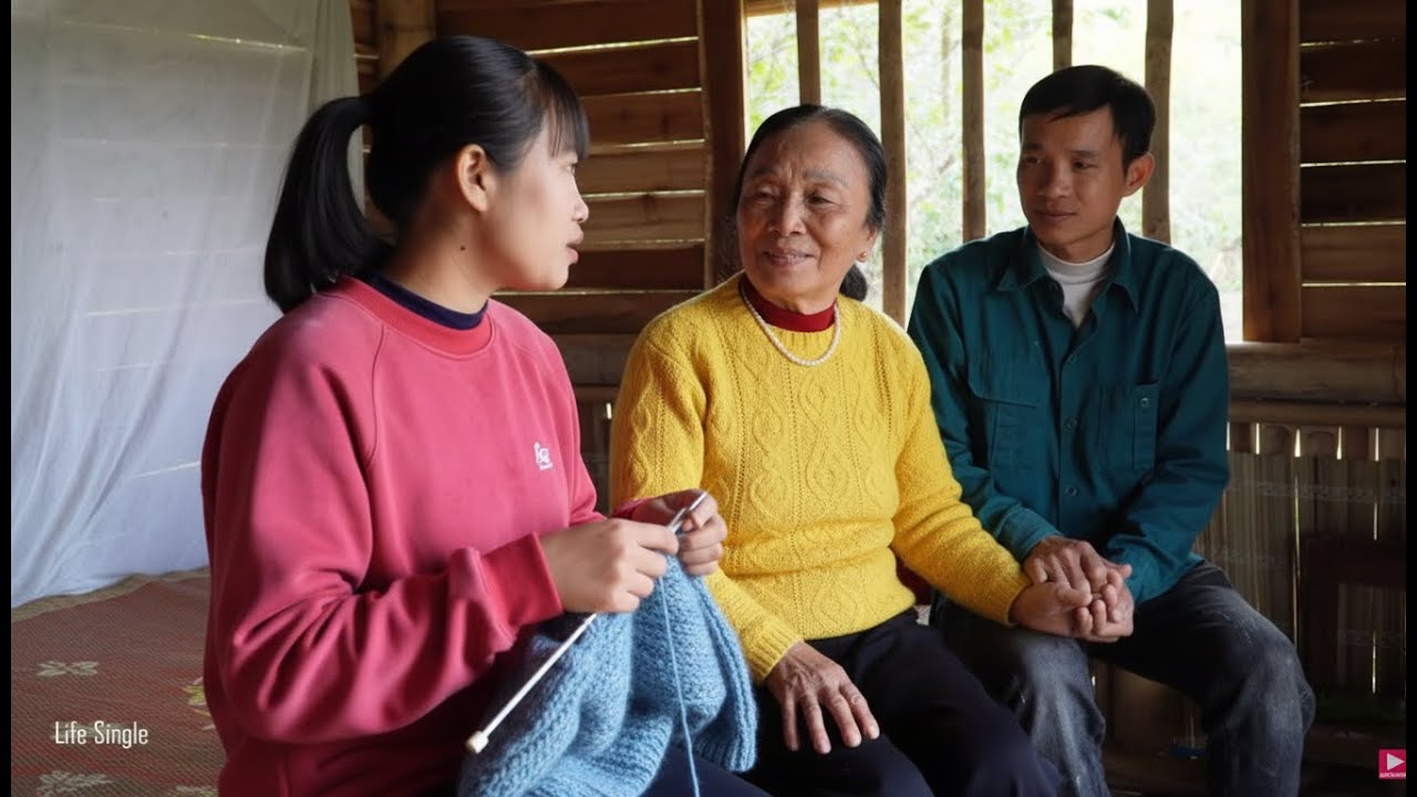 Huyen Hand-Knits a Warm Sweater for De’s Mother | A Heartfelt Winter Gift
