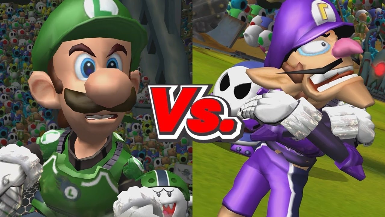 Mario Strikers Charged - Luigi/Boo Vs. Waluigi/Shy Guy