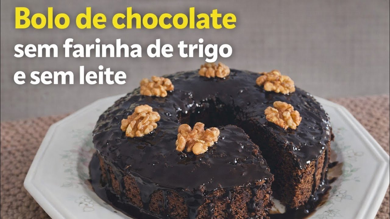 Bolo de chocolate sem trigo/Sem leite 