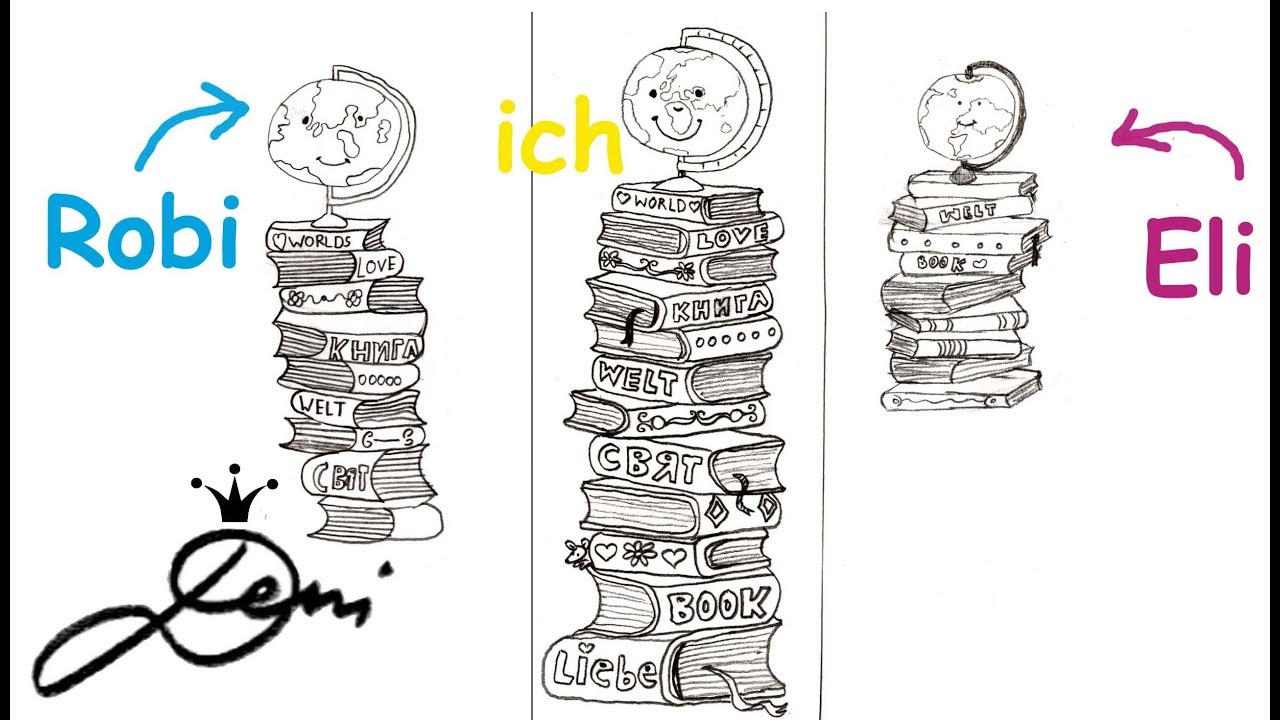 Wie zeichnet man ein Buch? 📚 Wie zeichnet man Bücher? ✍🏻 Lesezeichen selbst schnell zeichnen