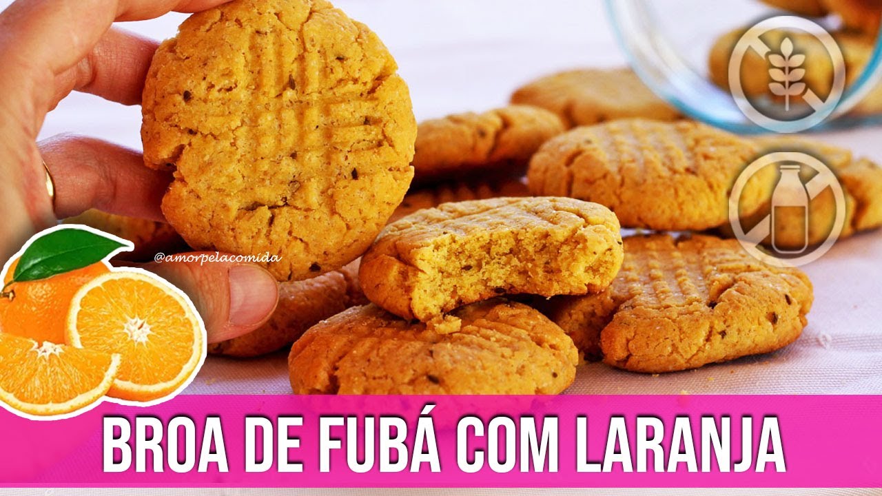 BROA DE FUBÁ CASEIRA COM LARANJA SEM TRIGO VEGANA