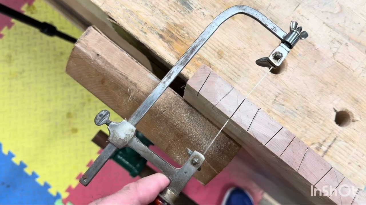 Removing dovetail waste with fret saws (and a coping saw, sort of)