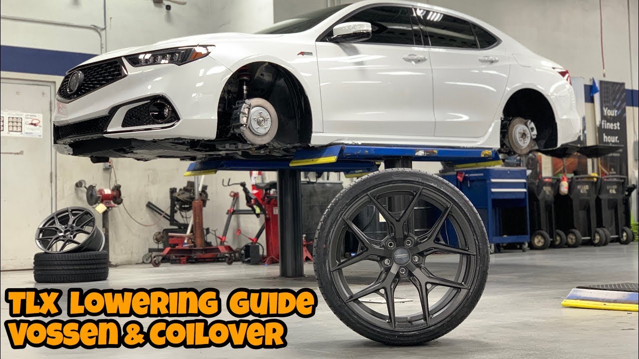AHC Shop Hours - Acura TLX A-Spec Lowering Guide with RS-R Coilover kit and Vossen Staggered HF-5
