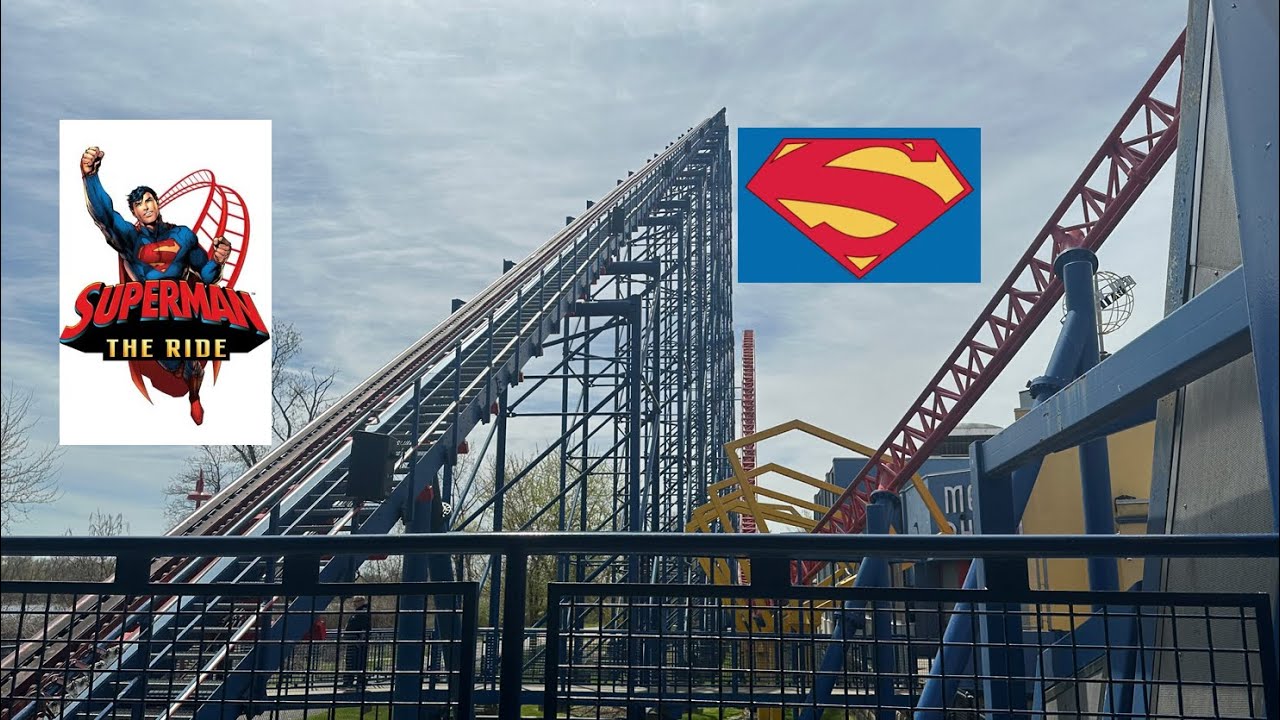 Superman the Ride Off-Ride Footage 2024, Six Flags New England (No Copyright)