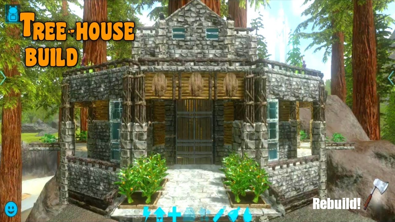 Ark Mobile How To Build Treehouse | Ark Mobile Tree Platform Building