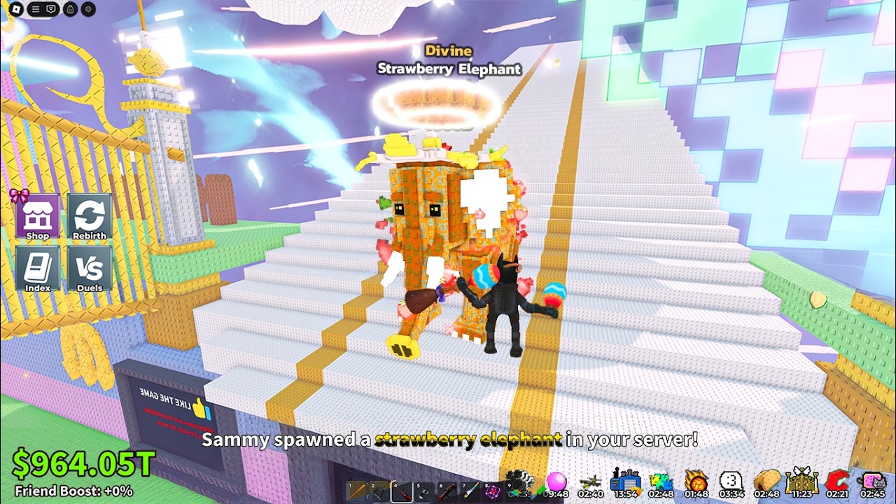 Sammy Spawned a Divine Strawberry Elephant in my Server!! - Steal a brainrot