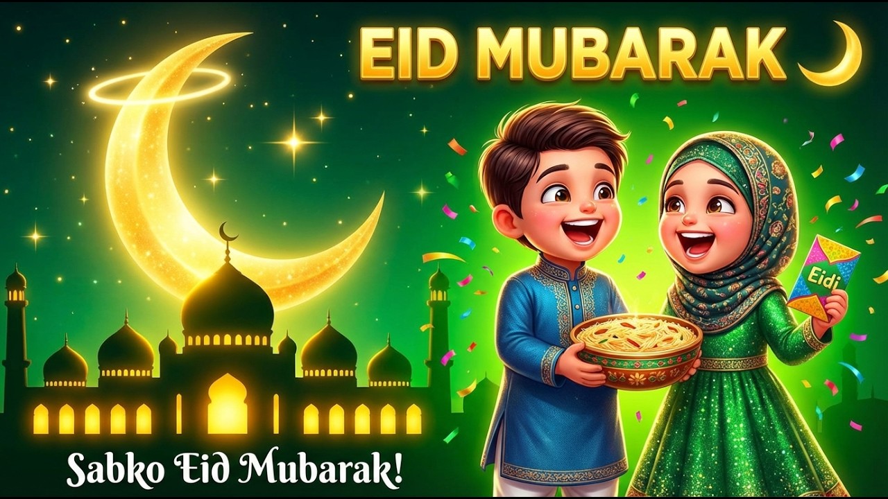 Eid Mubarak Song 2026 🌙 Sabko Eid Mubarak | New Hindi Kids Eid Song | Viral Eid Song