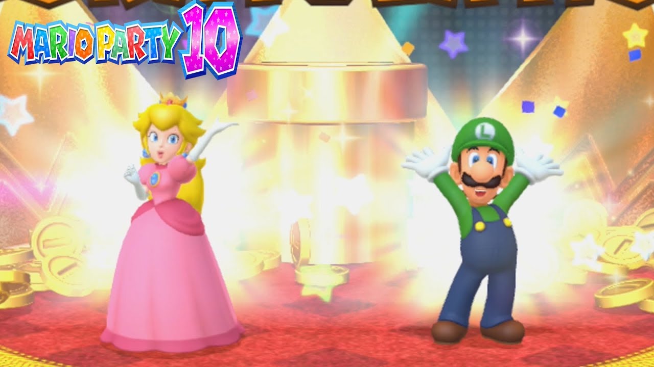 Mario Party 10 - Peach vs Rosalina vs Liugi vs Donkey Kong - Coin Challenge