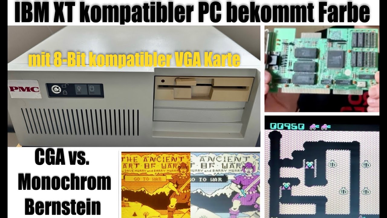 (RP) IBM XT kompatibler PC mit VGA-Grafikkarte - CGA vs. Monochrom Bernstein (8)
