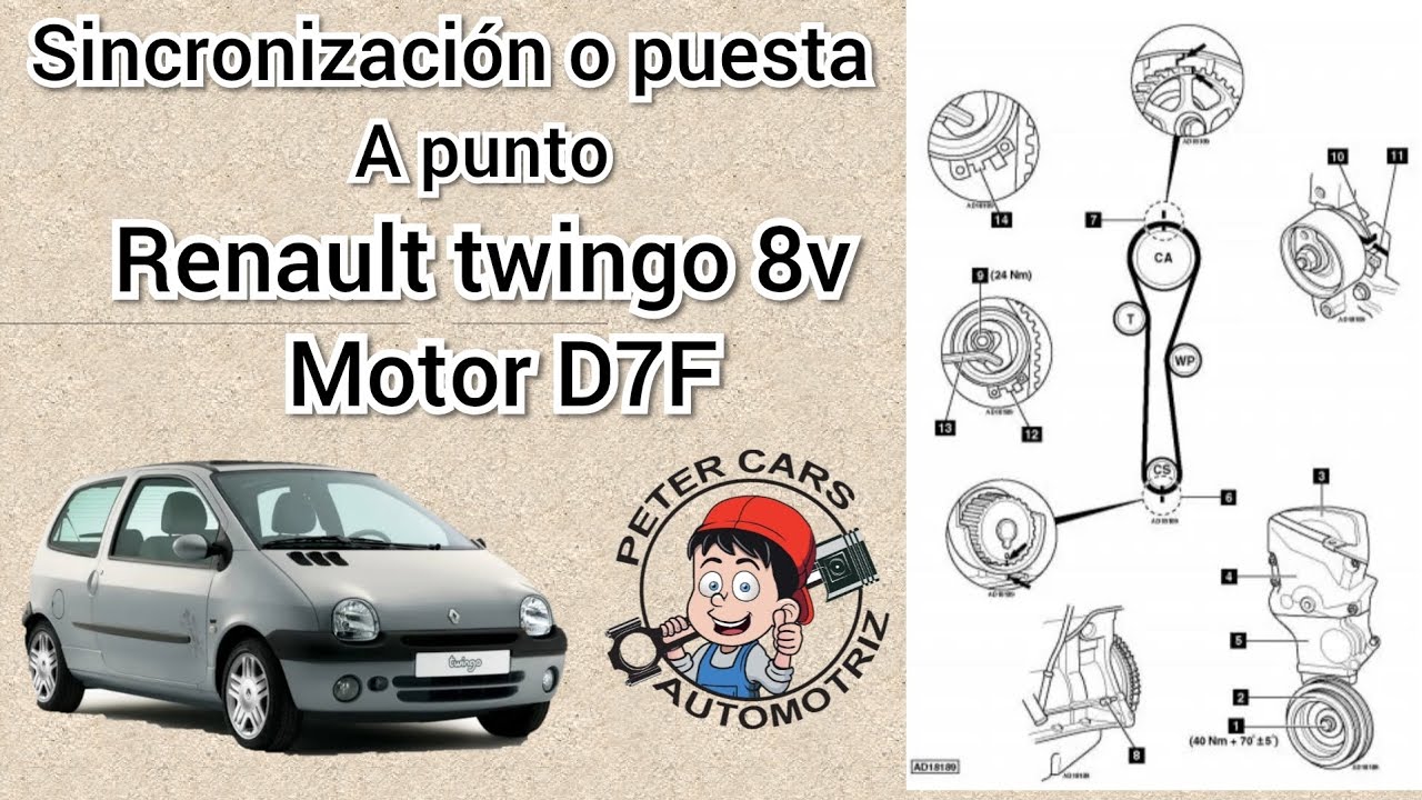 Twingo 8 válvulas, sincronización o puesta a punto, motor D7F