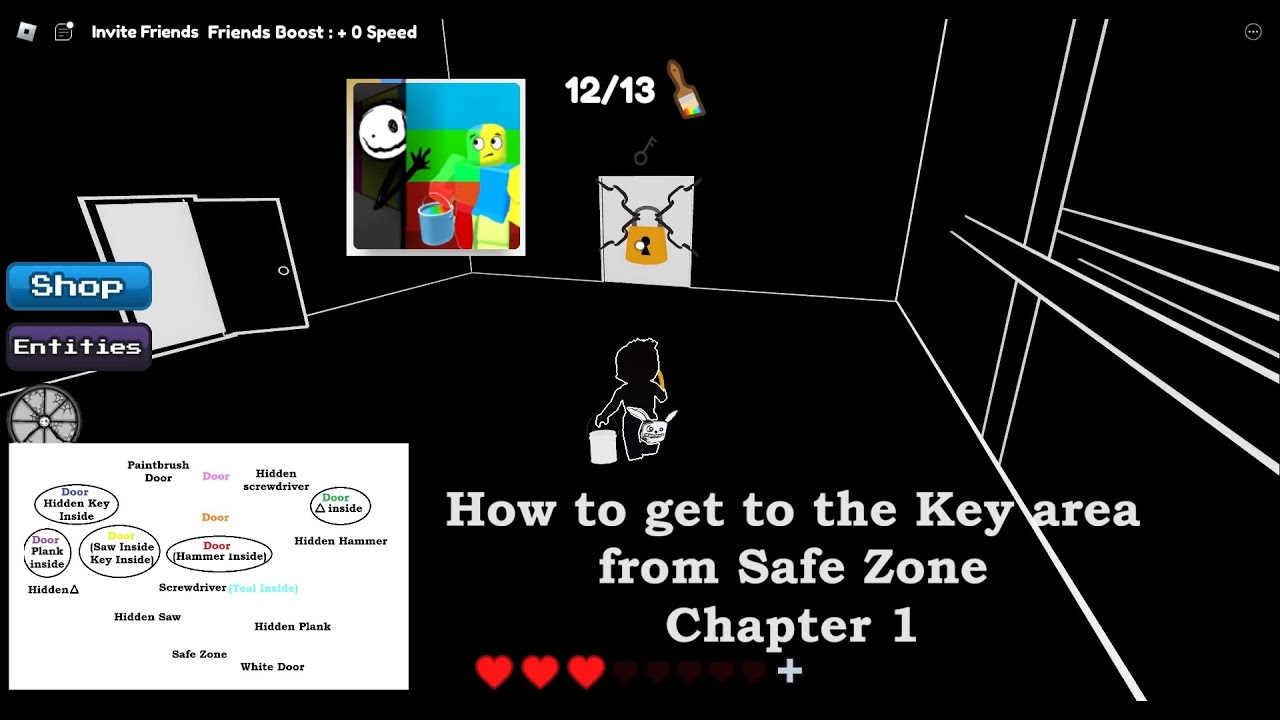 How to get to the Key and Hidden Key area from Safe Zone in Color or Die Chapter 1