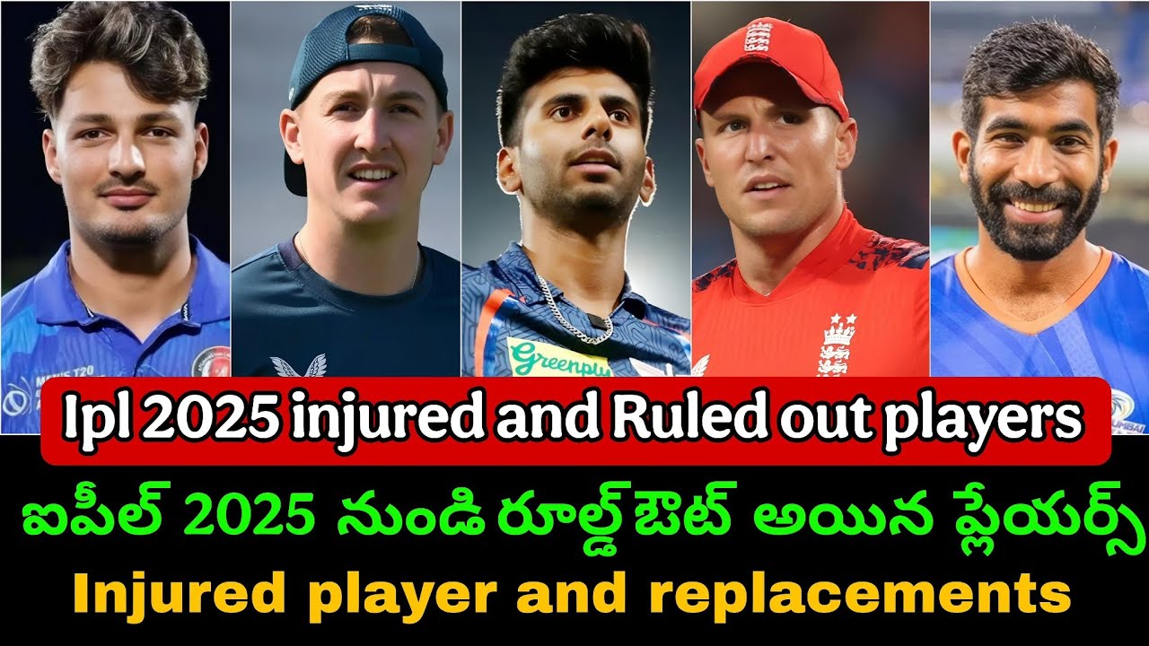 IPL 2025 Injured & Ruled Out Players List | Full Injury Updates & Replacements | IPL 2025 News