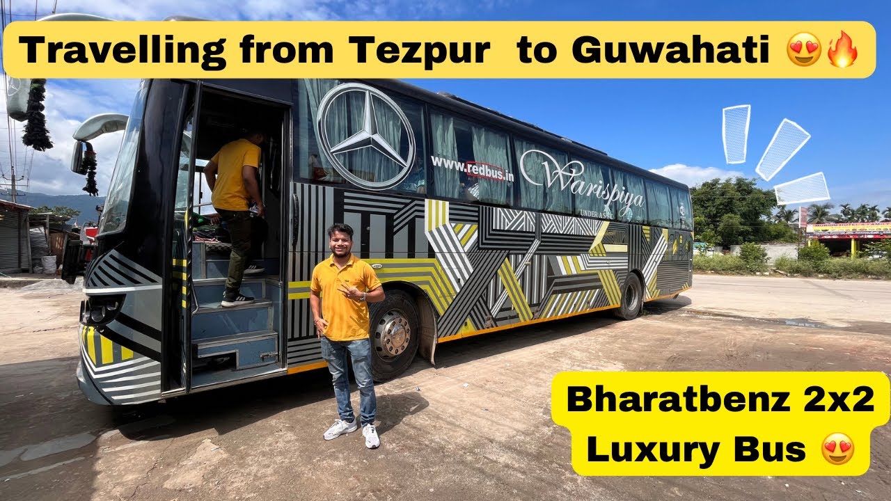 Travelling from Tezpur to Guwahati on BharatBenz 2x2 Luxury AC Coach 😍🔥 #trending