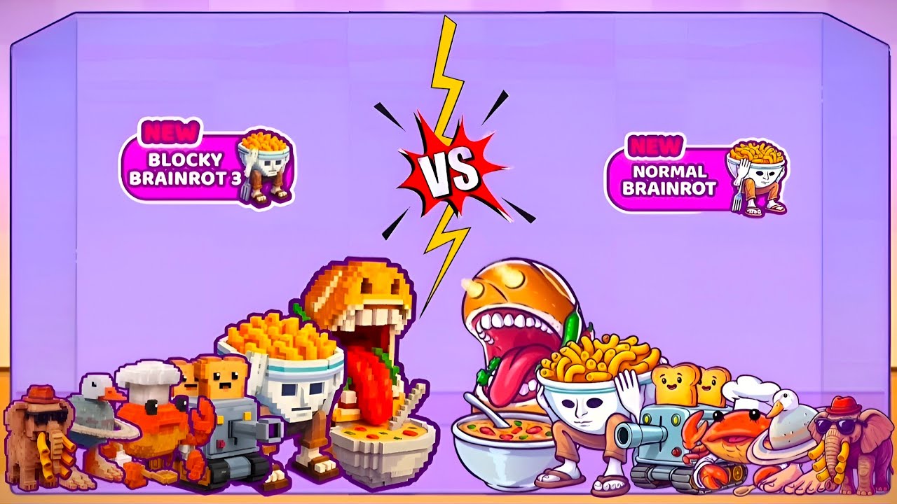 Merge Fellas: Blocky Brainrot 3 VS Normal Brainrot ⁉️ Max Level | Gameplay !