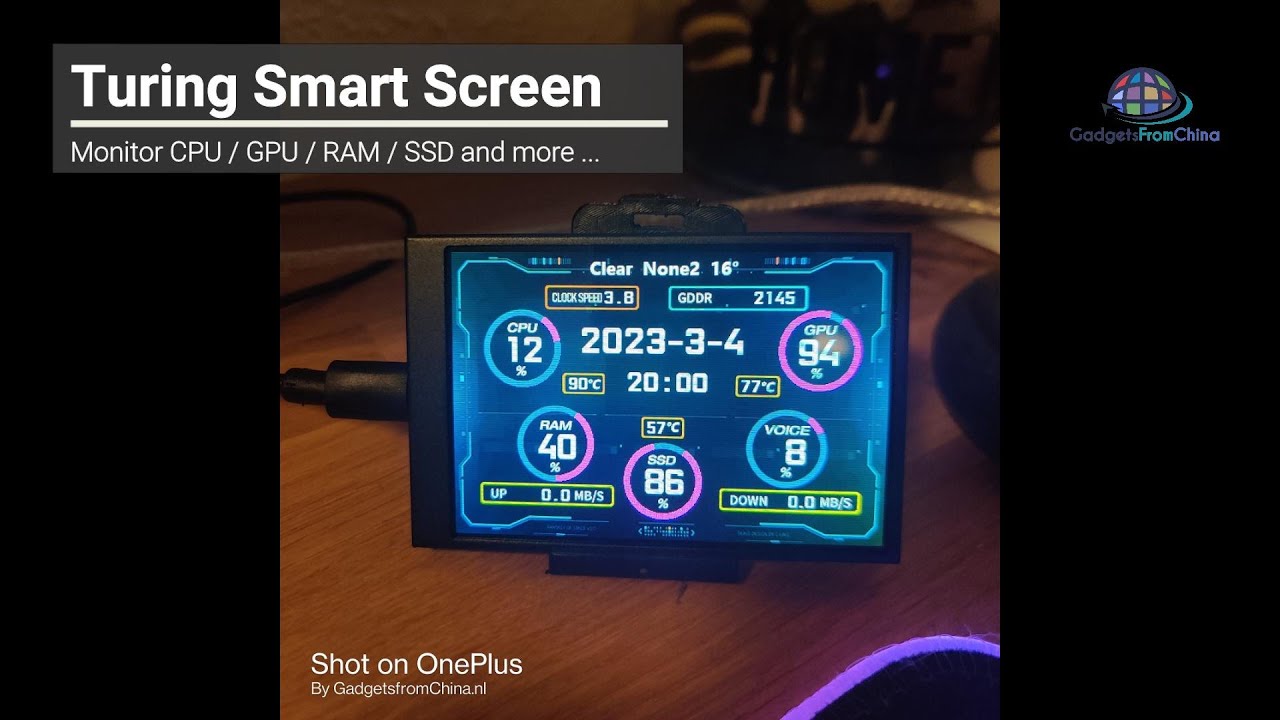 GadgetsFromChina - Review Turing Smart Screen Monitoring Display (GPU/CPU/RAM/SSD/Temp/Load)