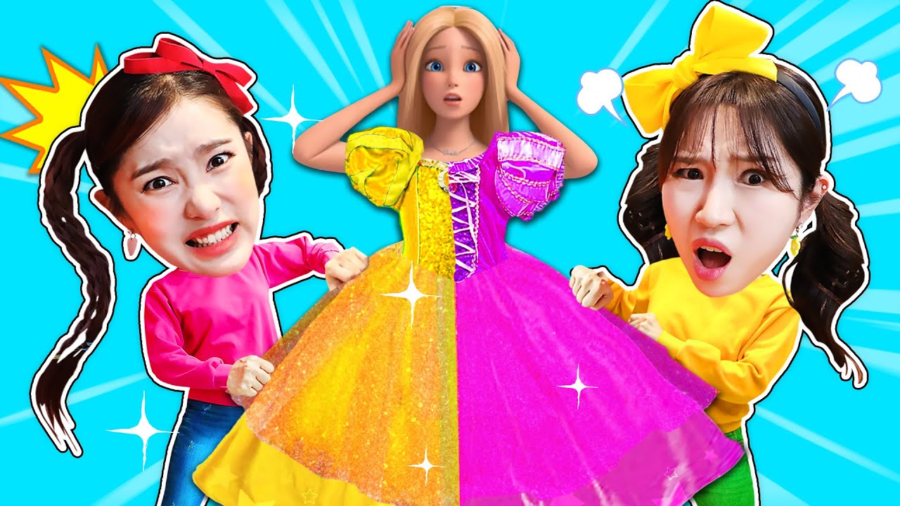 지니와 보니는 바비 드레스를 원해요! Wear the same dress and makeup