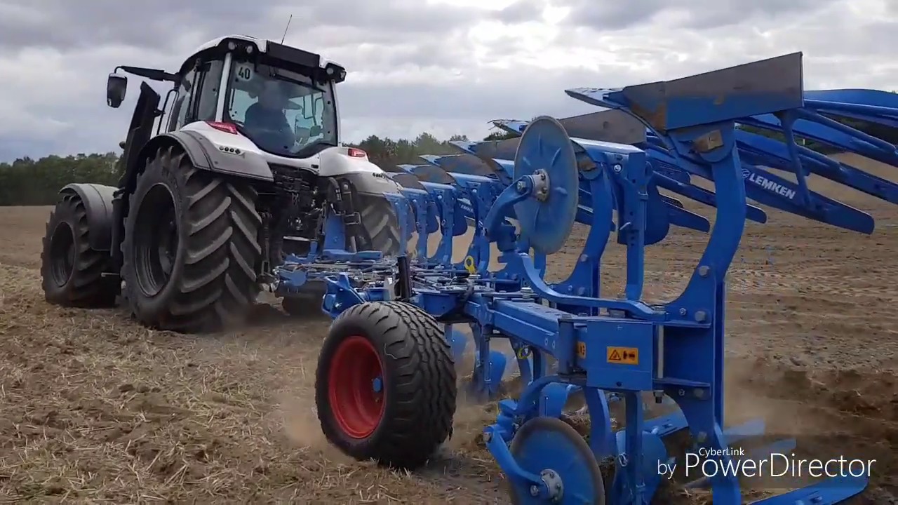 Valtra t254 WHITE & lemken plow & agribumper frontweight in action