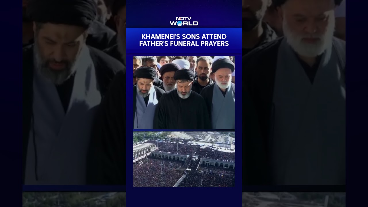 Khamenei's Sons Attend Father's Funeral Prayers | Emotional Scenes At Late Iranian Leader's Funeral