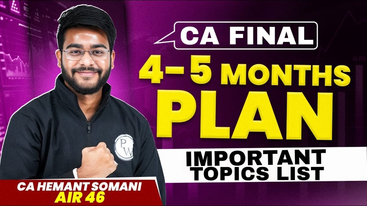 CA Final May/Sep 2026 Last 4 To 5 Months Detailed Strategy & Planner With Important Topic List