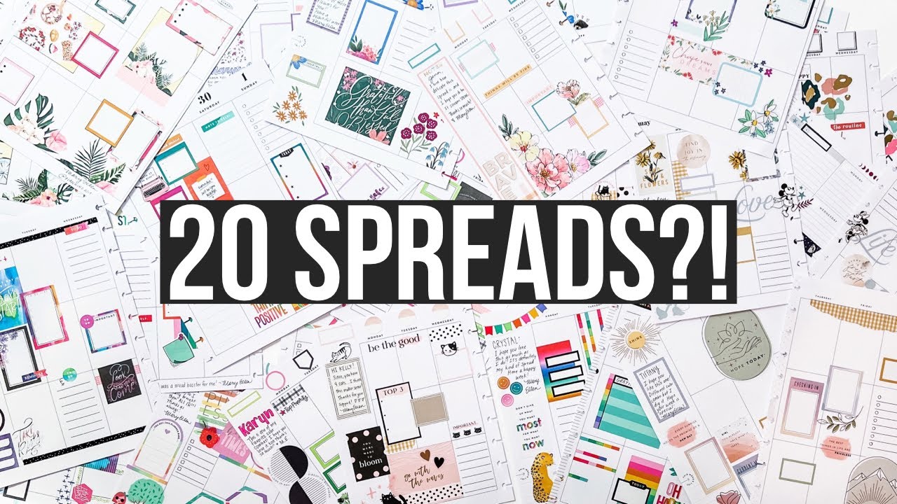 20 Custom Spreads?! Flipping Through all the Happy Planner Spreads I Made for my Patrons this Month