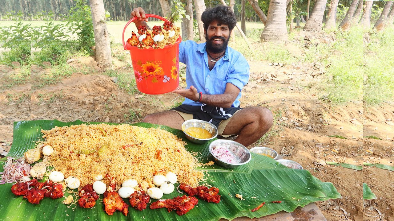 5 Kg FULL BUCKET BIRYANI EATING one man  | Ultimate Biriyani Eating in Village Man  |one man Eating