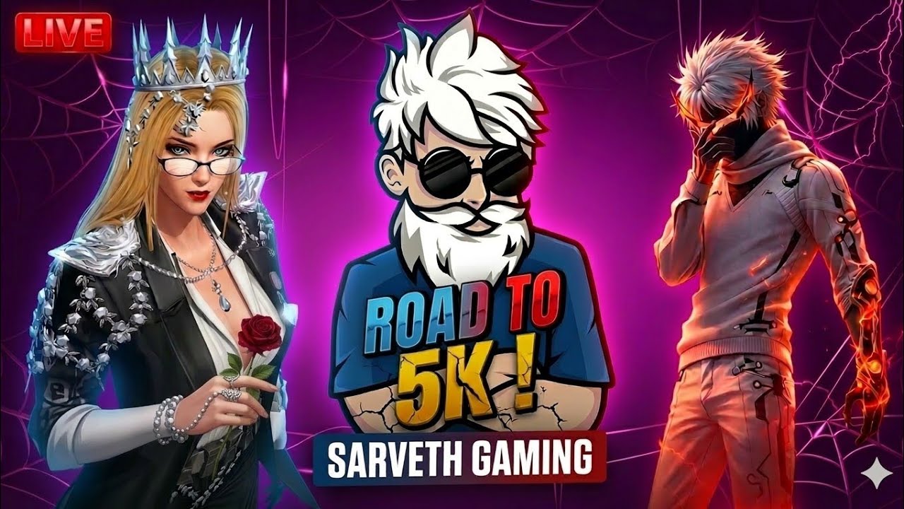 FREE FIRE LIVE 🔴 | UID CHECK + CUSTOM ROOM💥 SARVETH GAMEING 🔥 JOIN FAST ⚡#freefirelive
