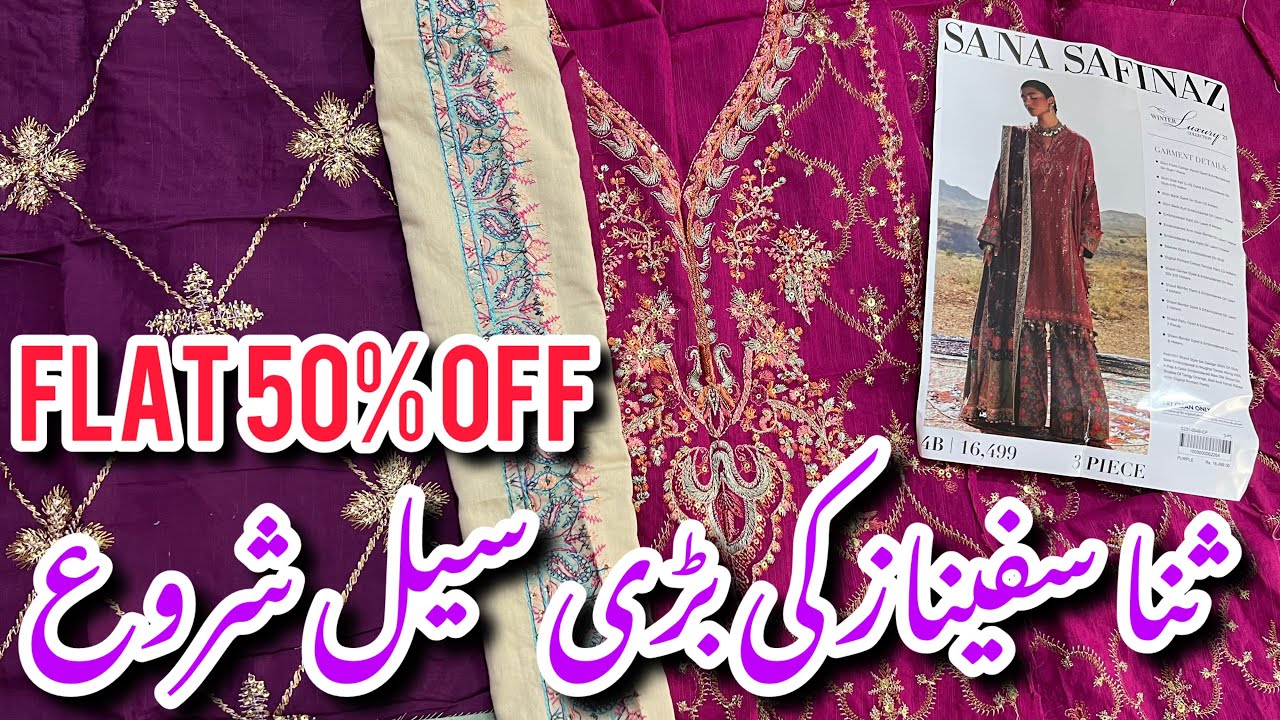 Sana Safinaz Flat 50% Off Sale On Summer & Winter Collection 2024 #sanasafinaz #sale e