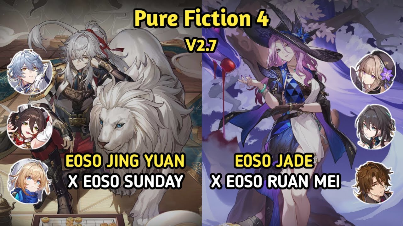 (F2P) Pure Fiction Floor 4 3 Stars | E0S0 Jing Yuan &  E0S0 Jade | Honkai: Star Rail V2.7