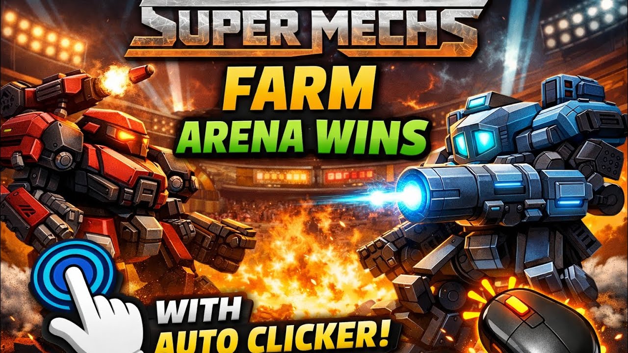 Super Mechs how to farm arena wins with auto clicker 