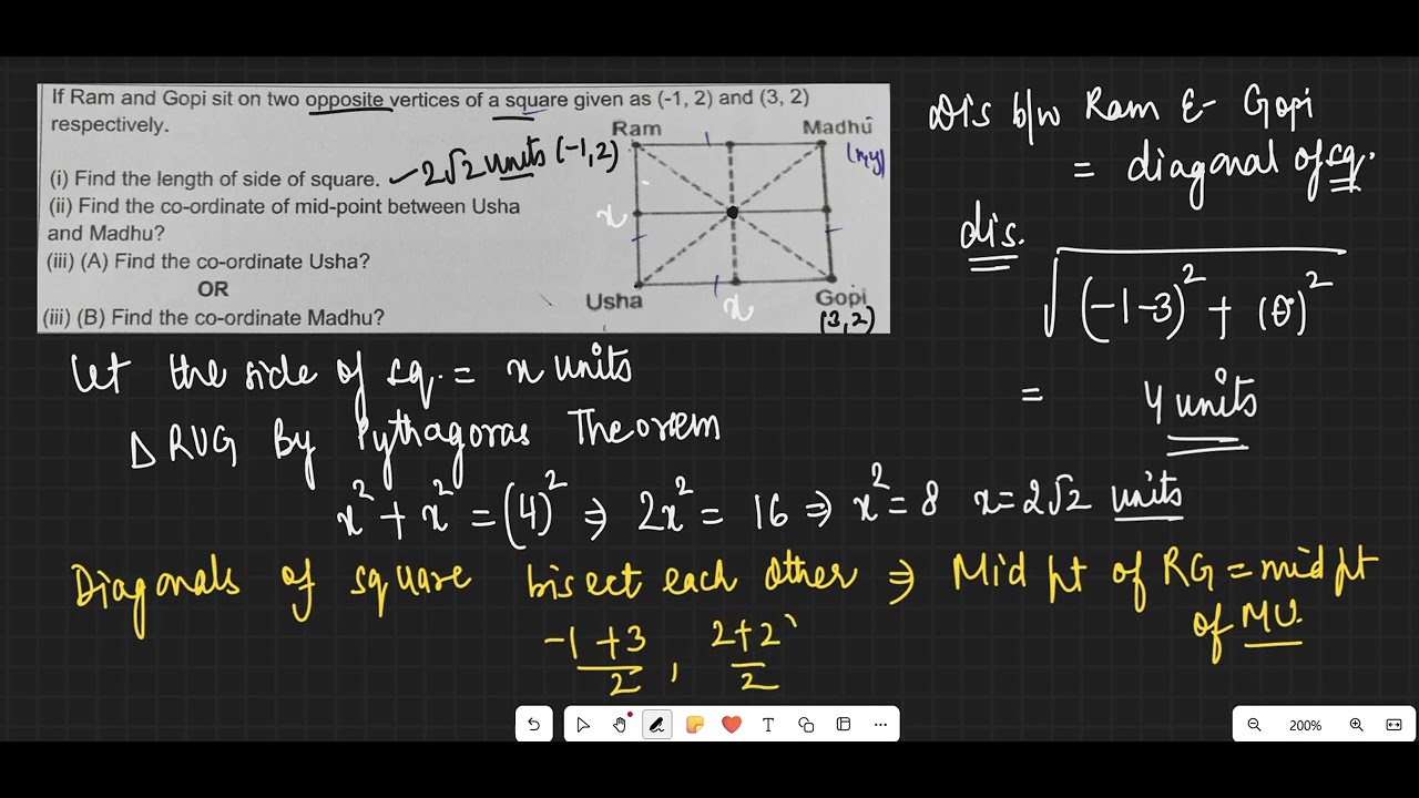 CBSE 10 25-26 COORDINATE GEOMETRY CASE STUDY TO FIND THE SIDE OF THE SQUARE.