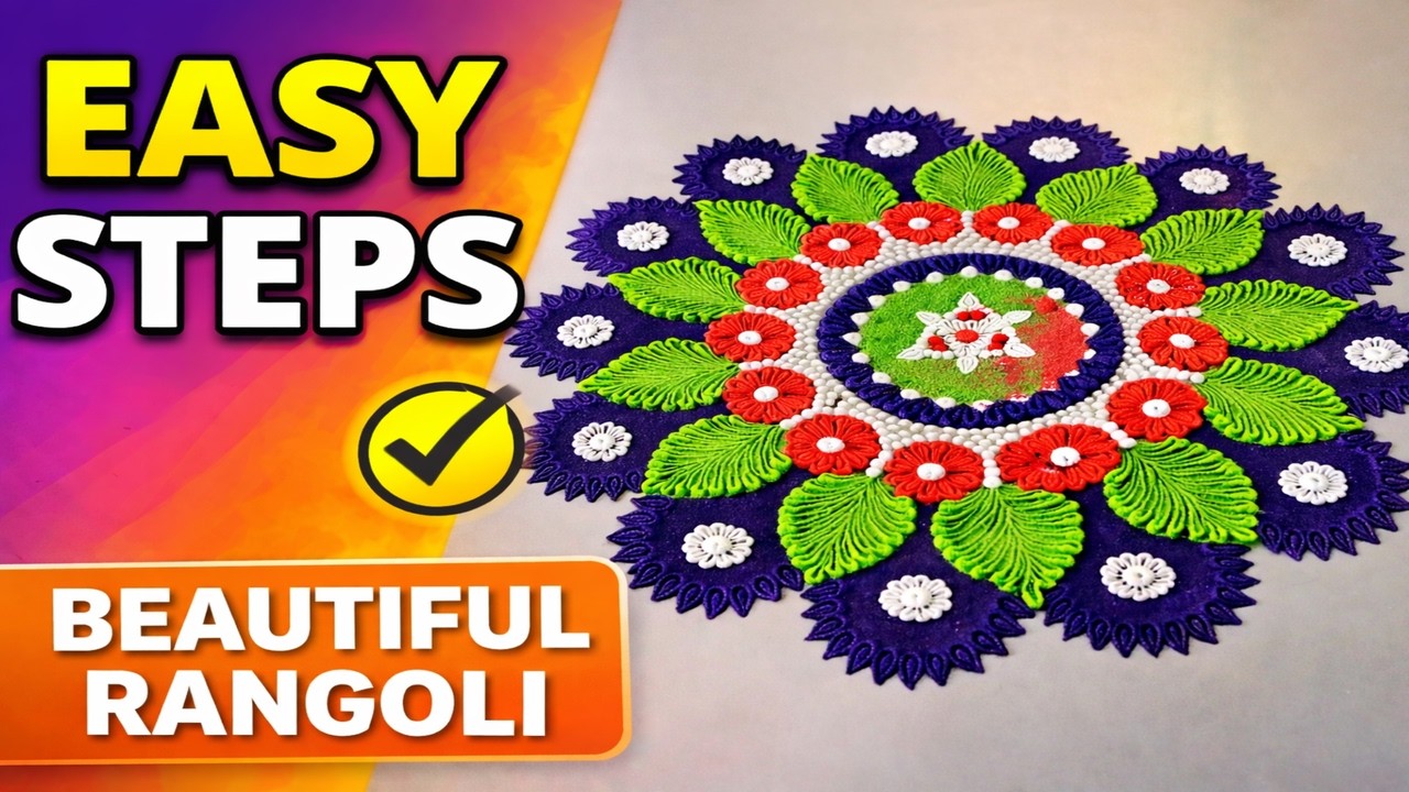 How to Make This Stunning Rangoli ✨ | Easy Step-by-Step Trick