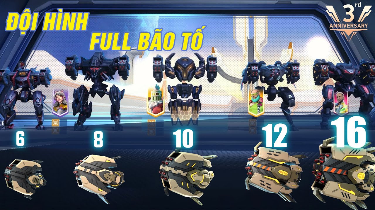 Làm đội hình full Pháo Bão Tố - Mech Arena