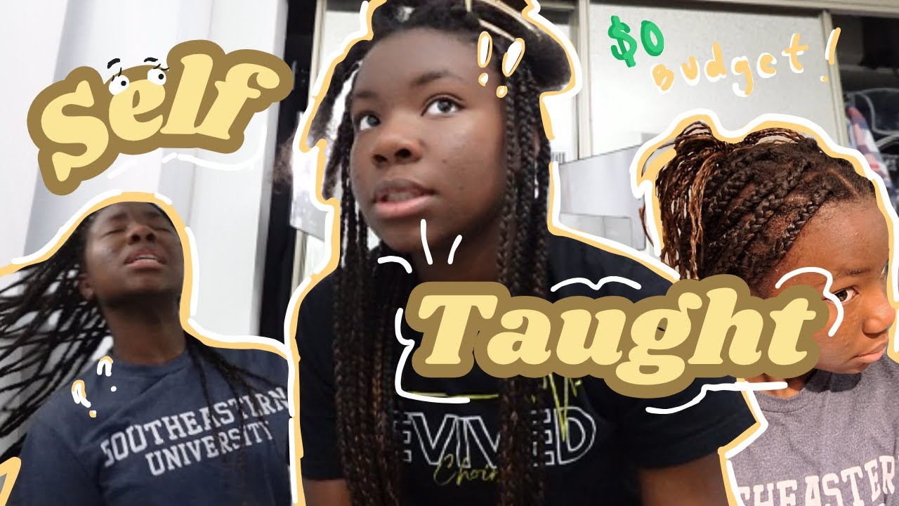 Learning to BRAID My Hair for the First Time ( I'm kinda good) | Gabby Anderson