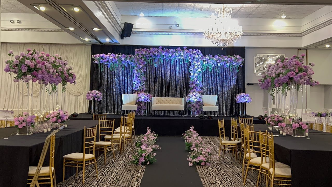 Event setup , lilac/purple/black combo, Cleanup/breakdown, Wedding Event