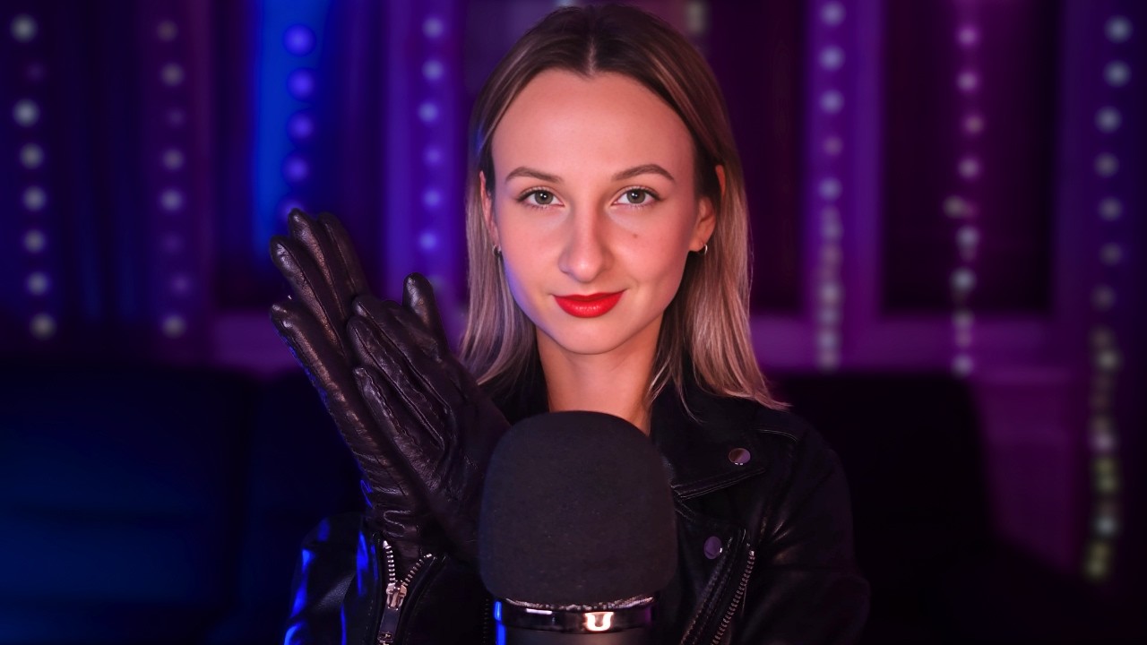 4K ASMR | Leather Sounds & Personal Attention 🖤🌙 (Gloves, Jacket, Belt)