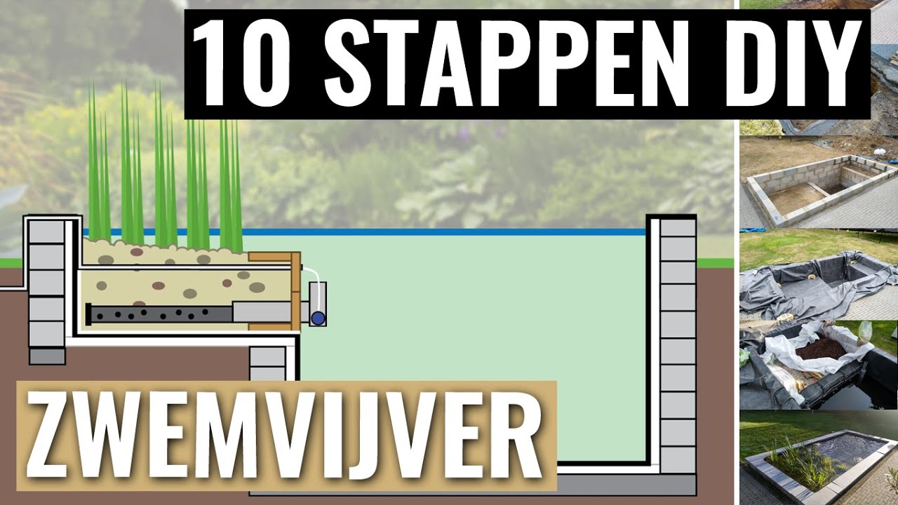 Zelf gemetselde Zwemvijver aanleggen | DIY zwemvijver zelfbouw in 10 stappen