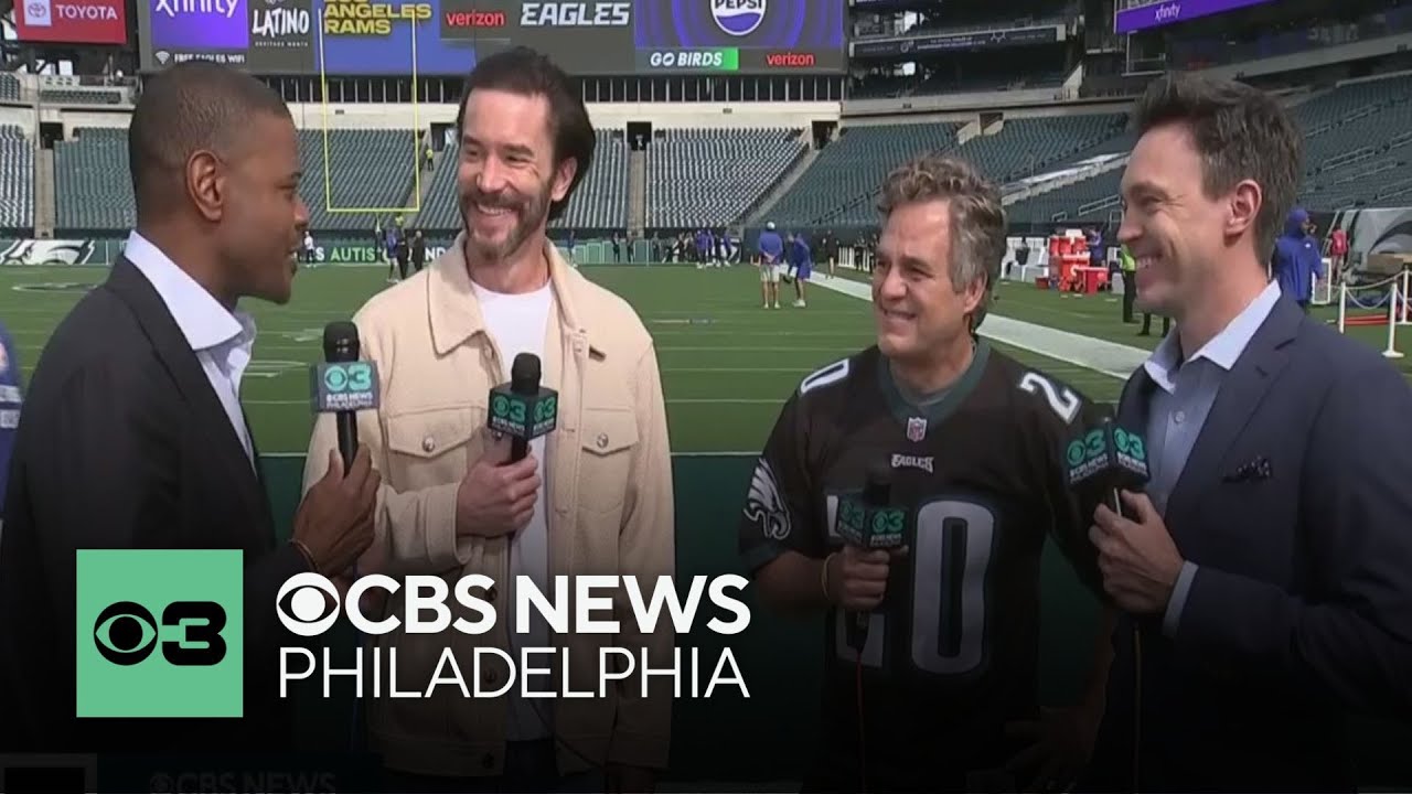 Actors Mark Ruffalo, Tom Pelphrey talk Delco, the tush push ahead of Eagles-Rams game